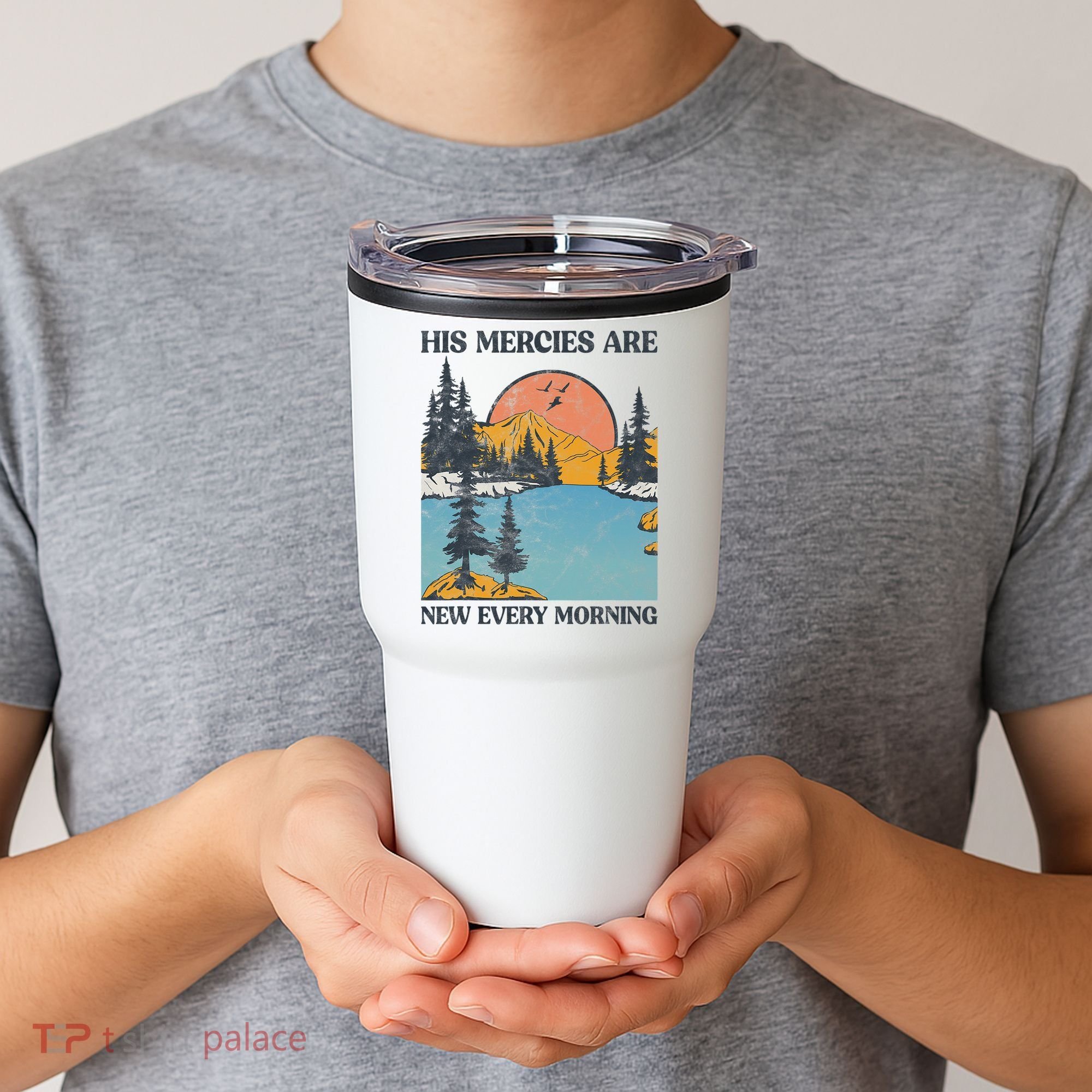 His Mercies Are New Every Morning Bible Verse Christian Tumbler
