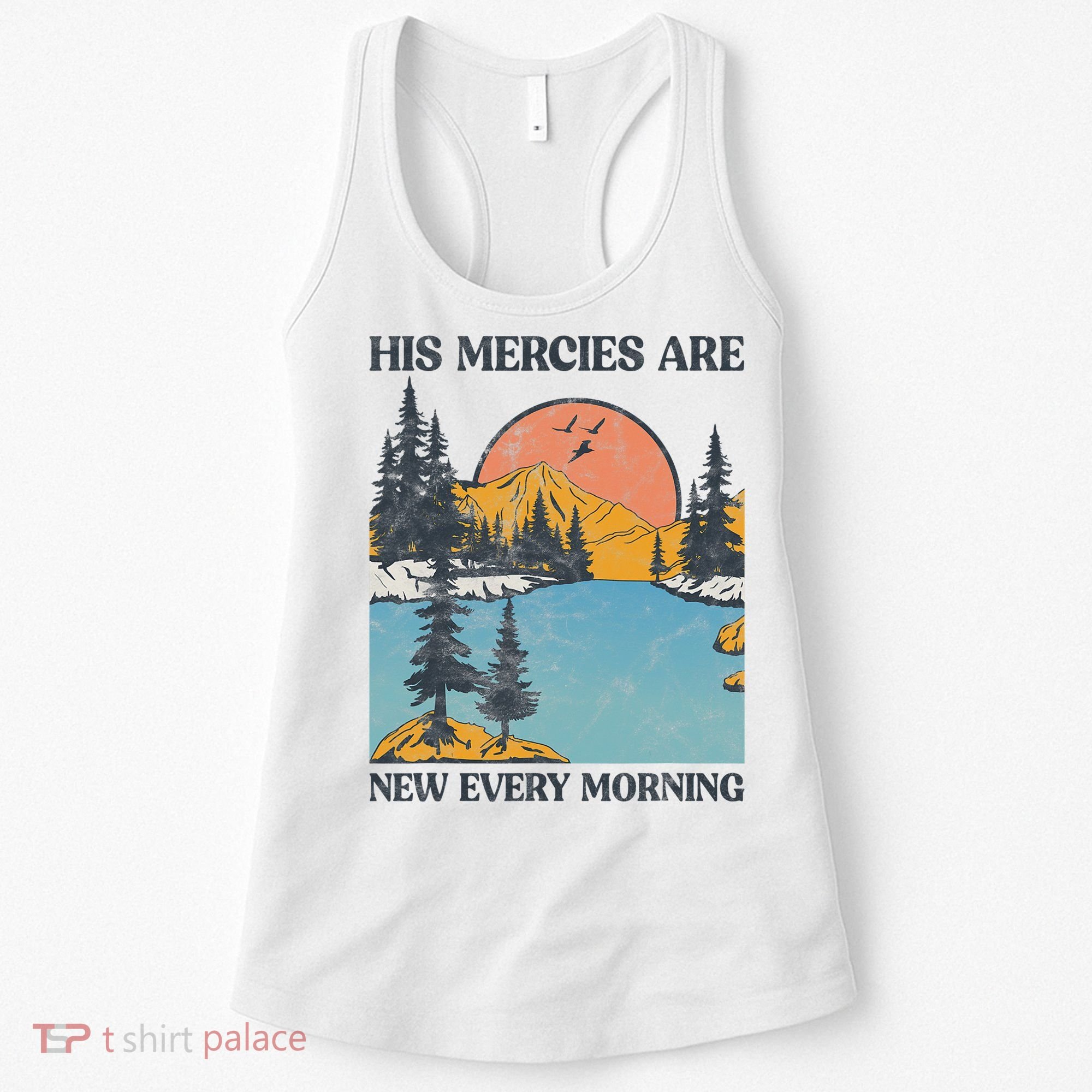 His Mercies Are New Every Morning Bible Verse Christian Women's Tank Top
