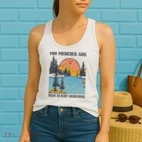 His Mercies Are New Every Morning Bible Verse Christian Women's Tank Top thumb 2