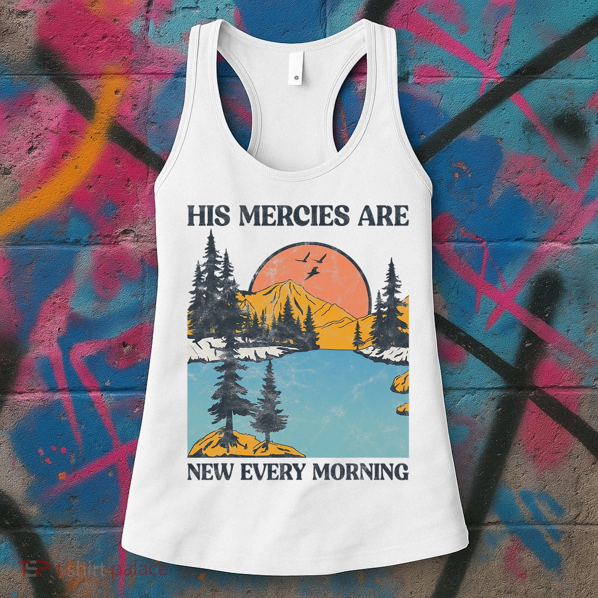 His Mercies Are New Every Morning Bible Verse Christian Women's Tank Top