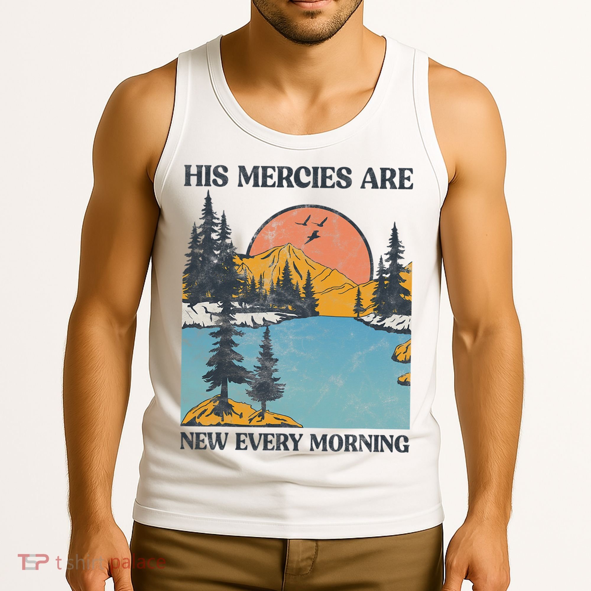 His Mercies Are New Every Morning Bible Verse Christian Tank Top