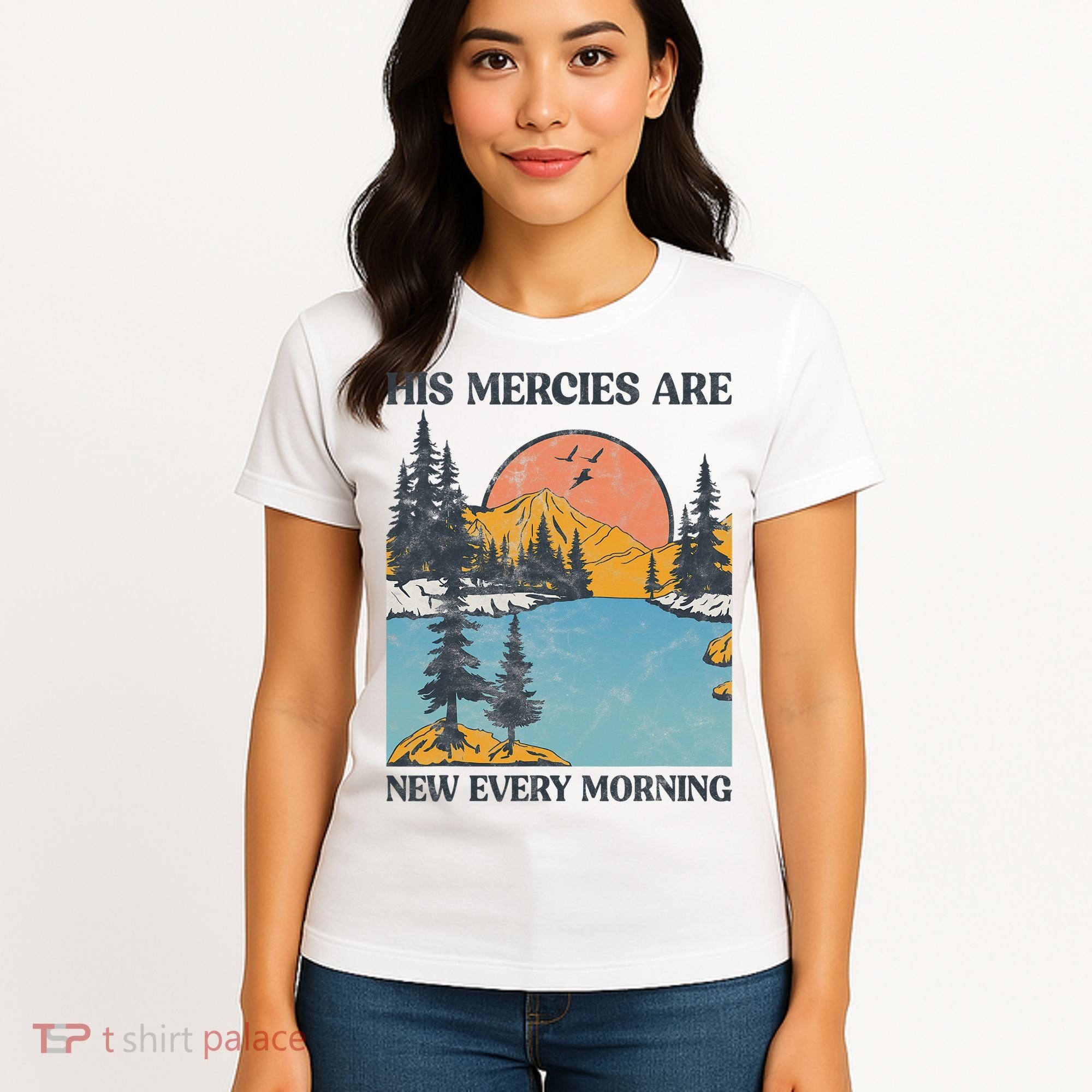 His Mercies Are New Every Morning Bible Verse Christian Women's T-Shirt
