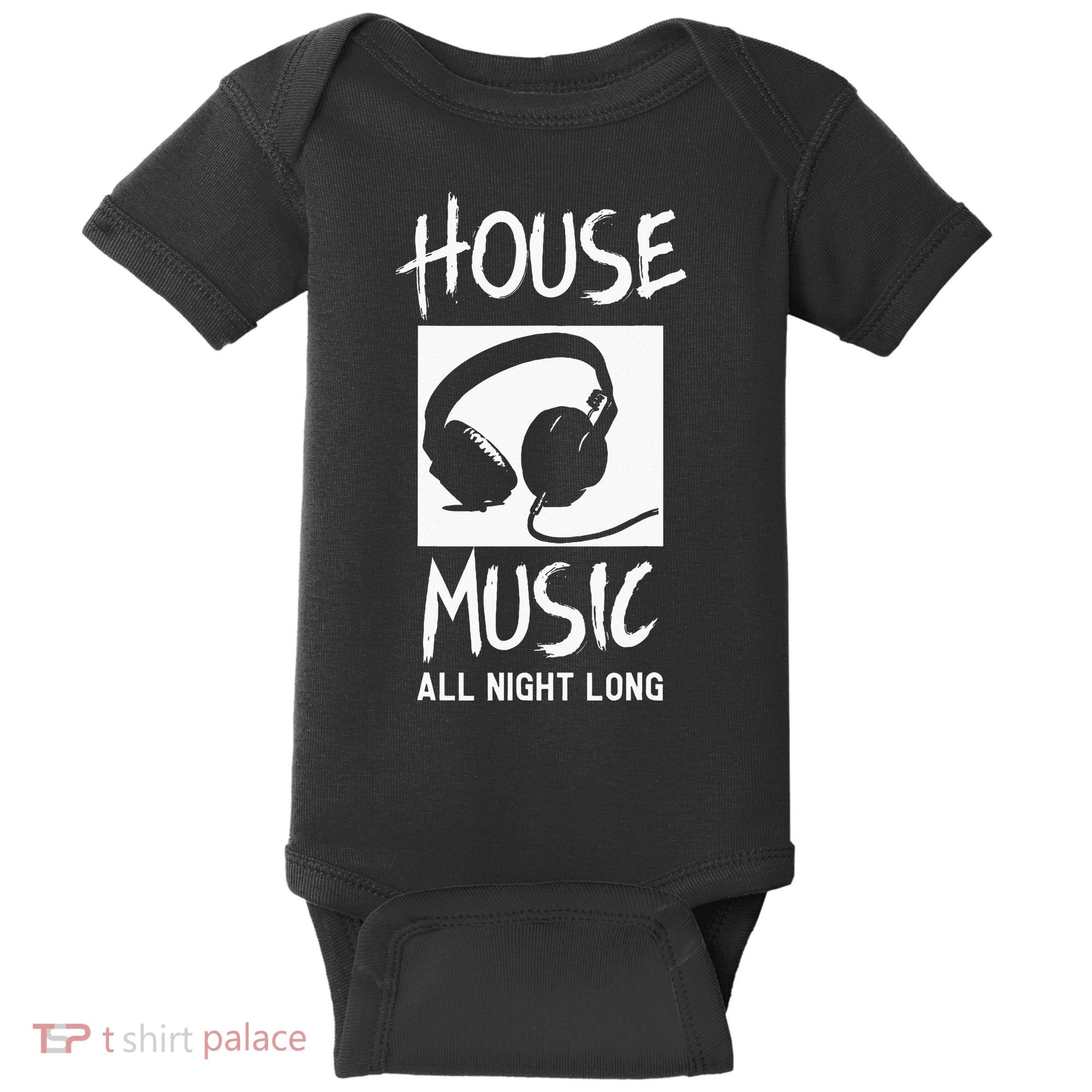 House Music All Night Long DJ Baby Bodysuit