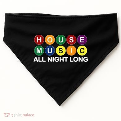 House Music All Night Long EDM DJ USA-Made Doggie Bandana
