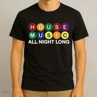 House Music All Night Long EDM DJ T-Shirt thumb 3