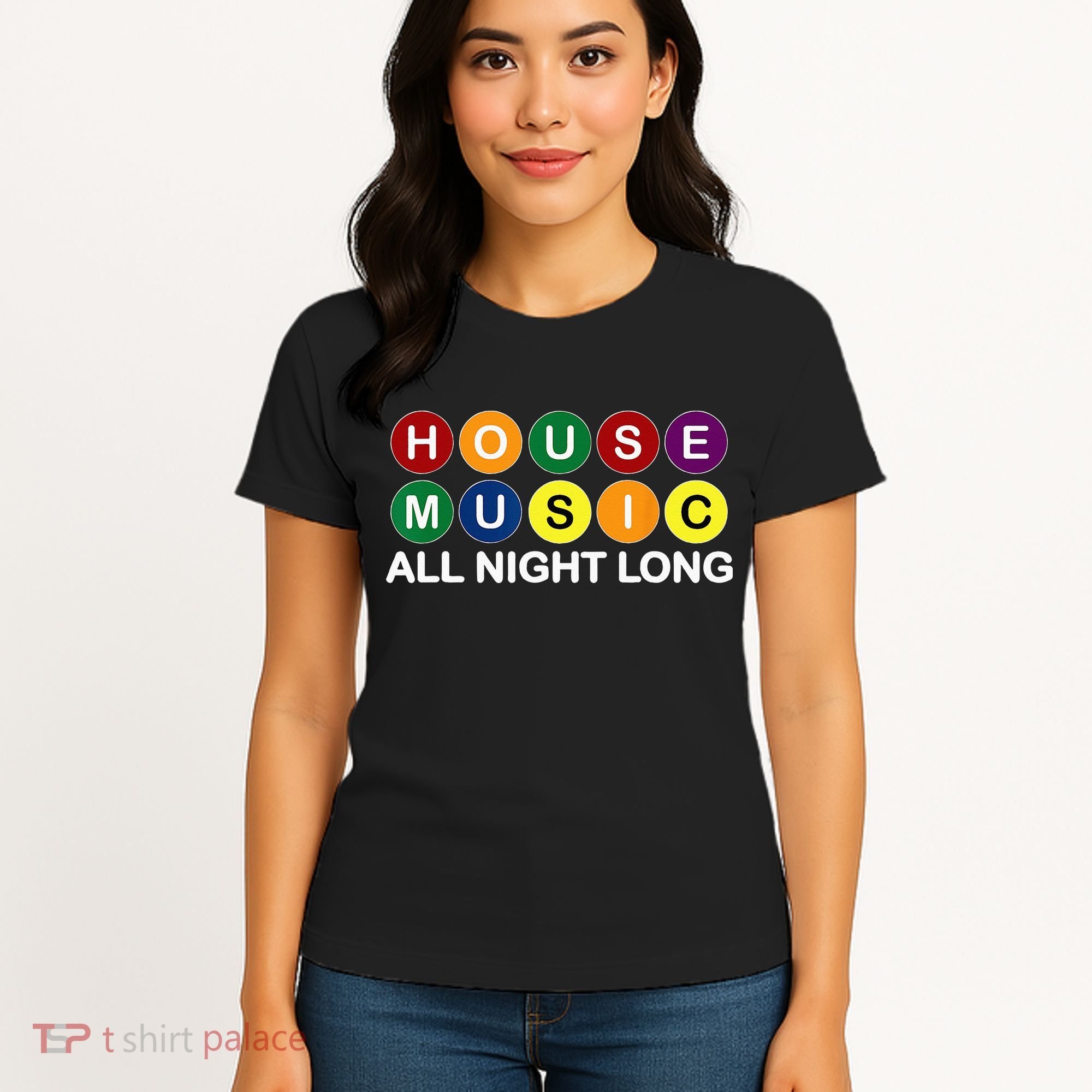 House Music All Night Long EDM DJ Women's T-Shirt