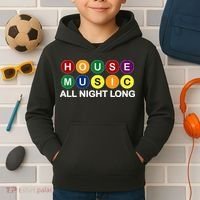 House Music All Night Long EDM DJ Kids Hoodie thumb 2