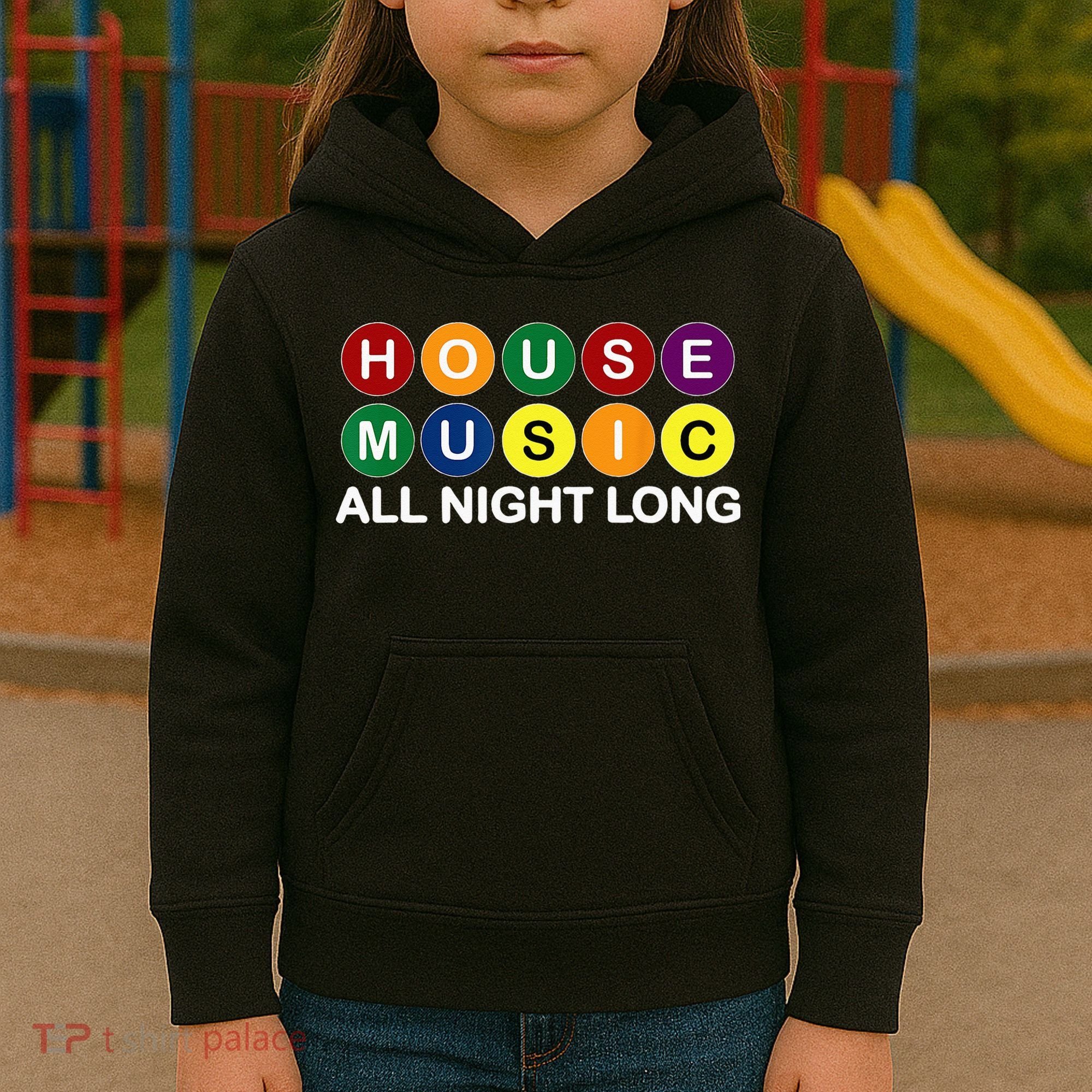 House Music All Night Long EDM DJ Kids Hoodie