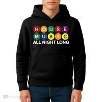 House Music All Night Long EDM DJ Kids Hoodie thumb 4