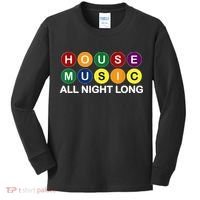 House Music All Night Long EDM DJ Kids Long Sleeve Shirt thumb 0