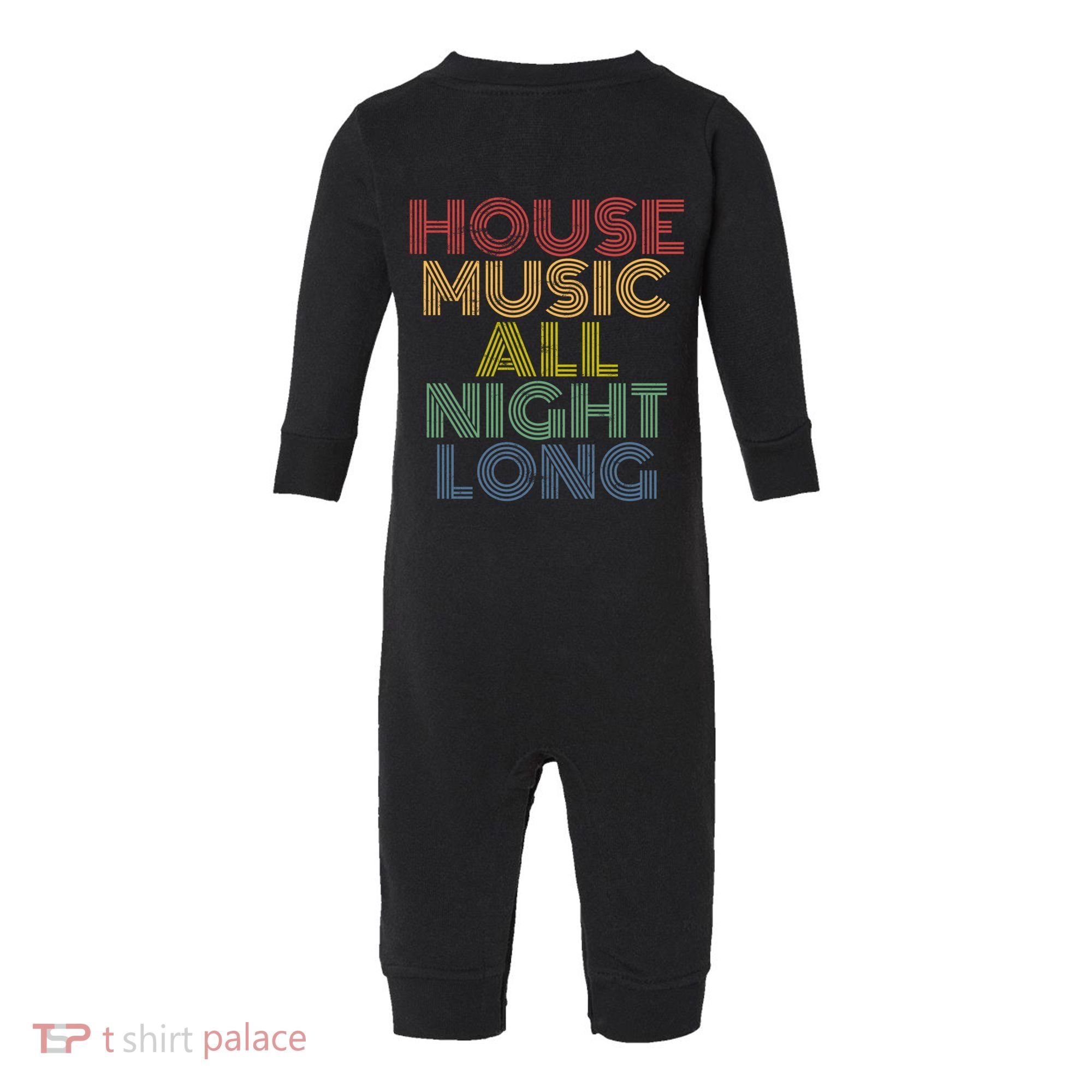 House Music All Night Long Techno Rave EDM Clubbing Infant Fleece One Piece