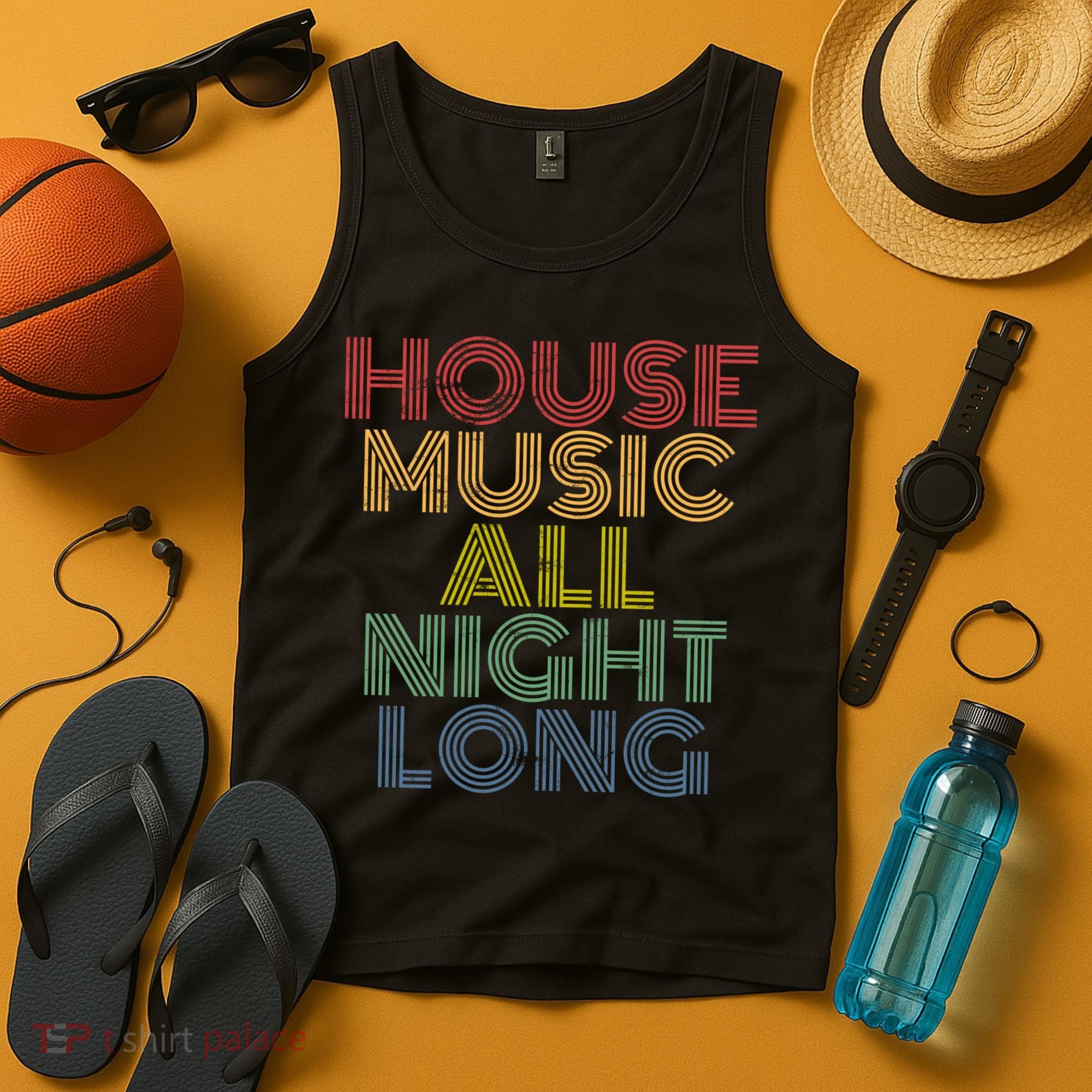 House Music All Night Long Techno Rave EDM Clubbing Tank Top