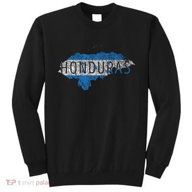 Honduran Map And Flag Souvenir Distressed Honduras Sweatshirt