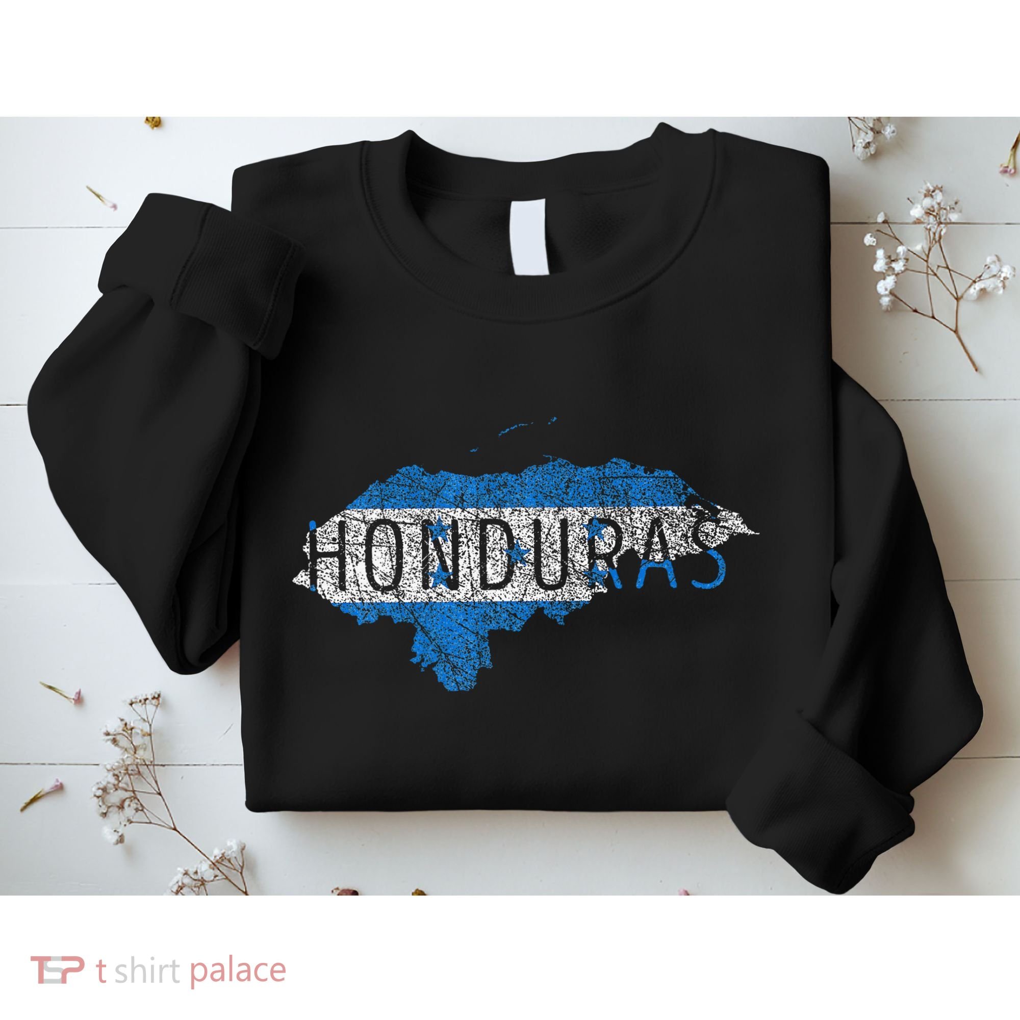 Honduran Map And Flag Souvenir Distressed Honduras Sweatshirt