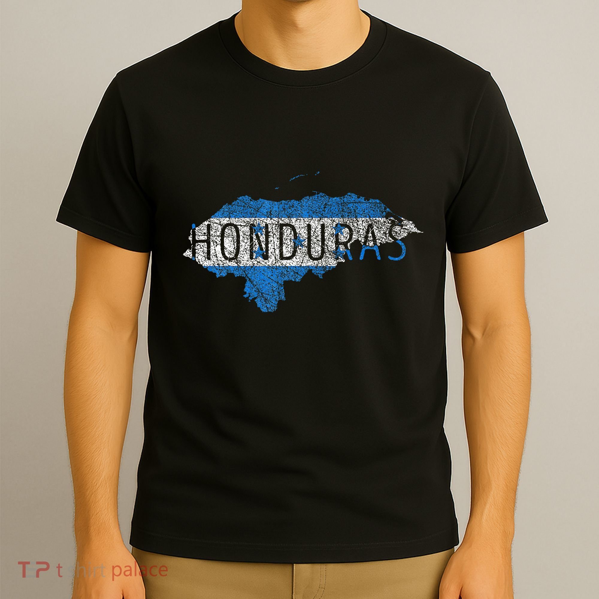 Honduran Map And Flag Souvenir Distressed Honduras T-Shirt
