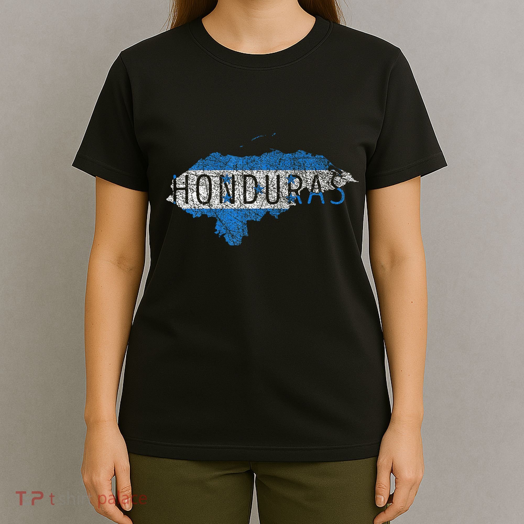 Honduran Map And Flag Souvenir Distressed Honduras T-Shirt