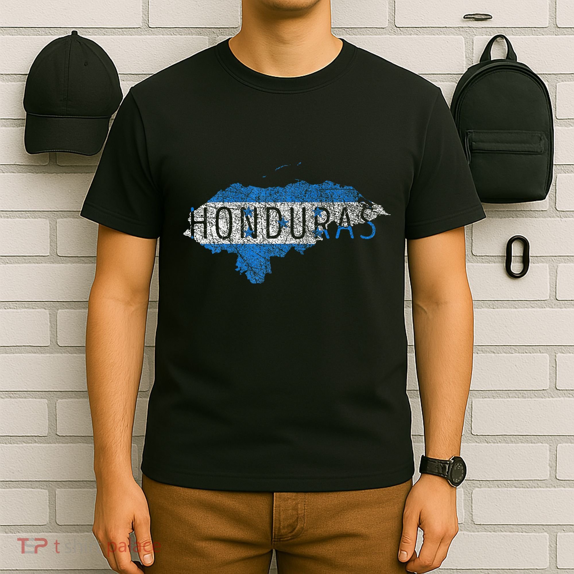 Honduran Map And Flag Souvenir Distressed Honduras T-Shirt