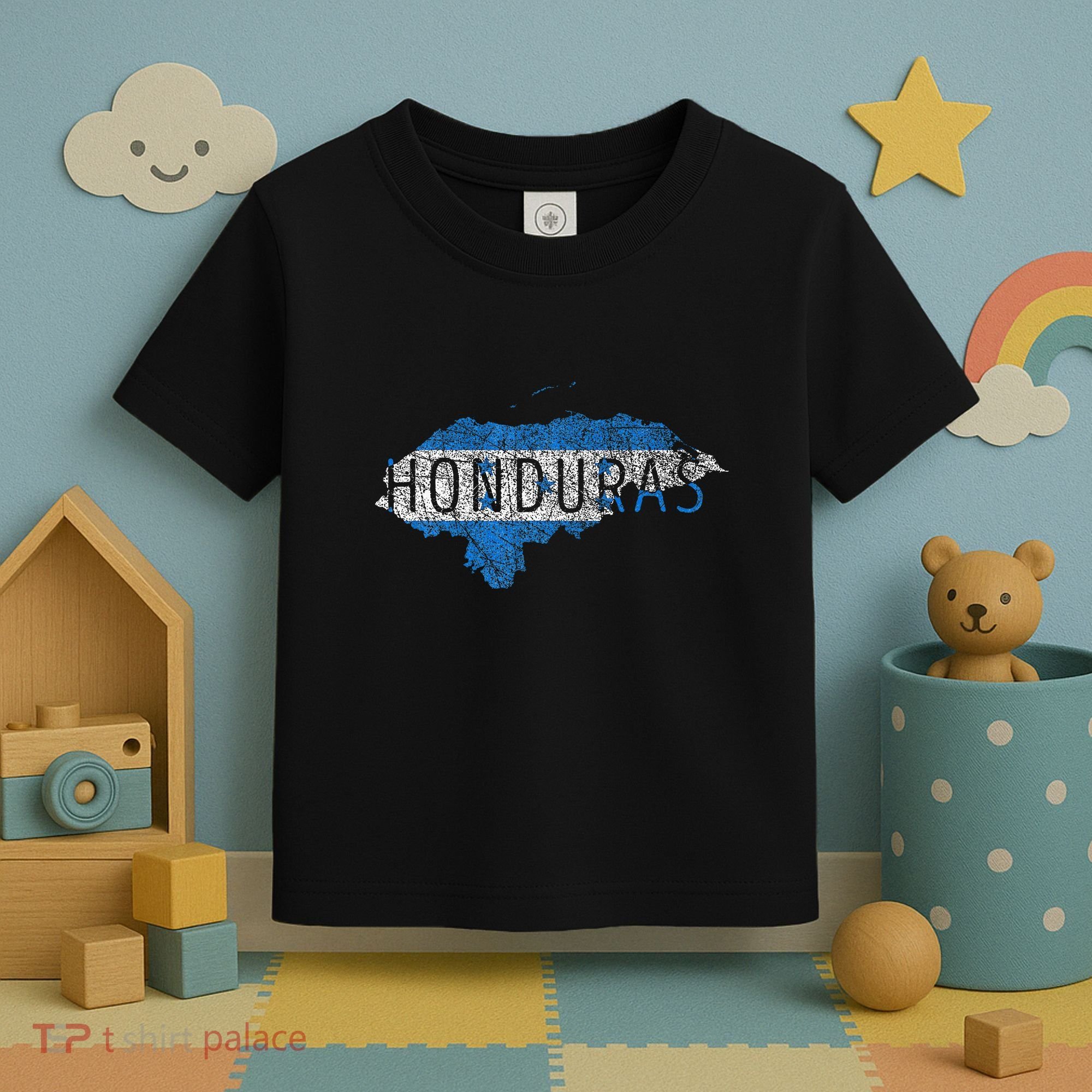 Honduran Map And Flag Souvenir Distressed Honduras Toddler T-Shirt