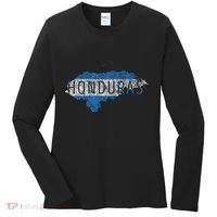 Honduran Map And Flag Souvenir Distressed Honduras Women's Long Sleeve Shirt thumb 0