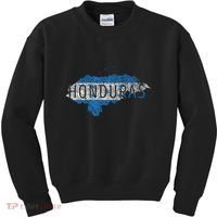 Honduran Map And Flag Souvenir Distressed Honduras Kids Sweatshirt thumb 0