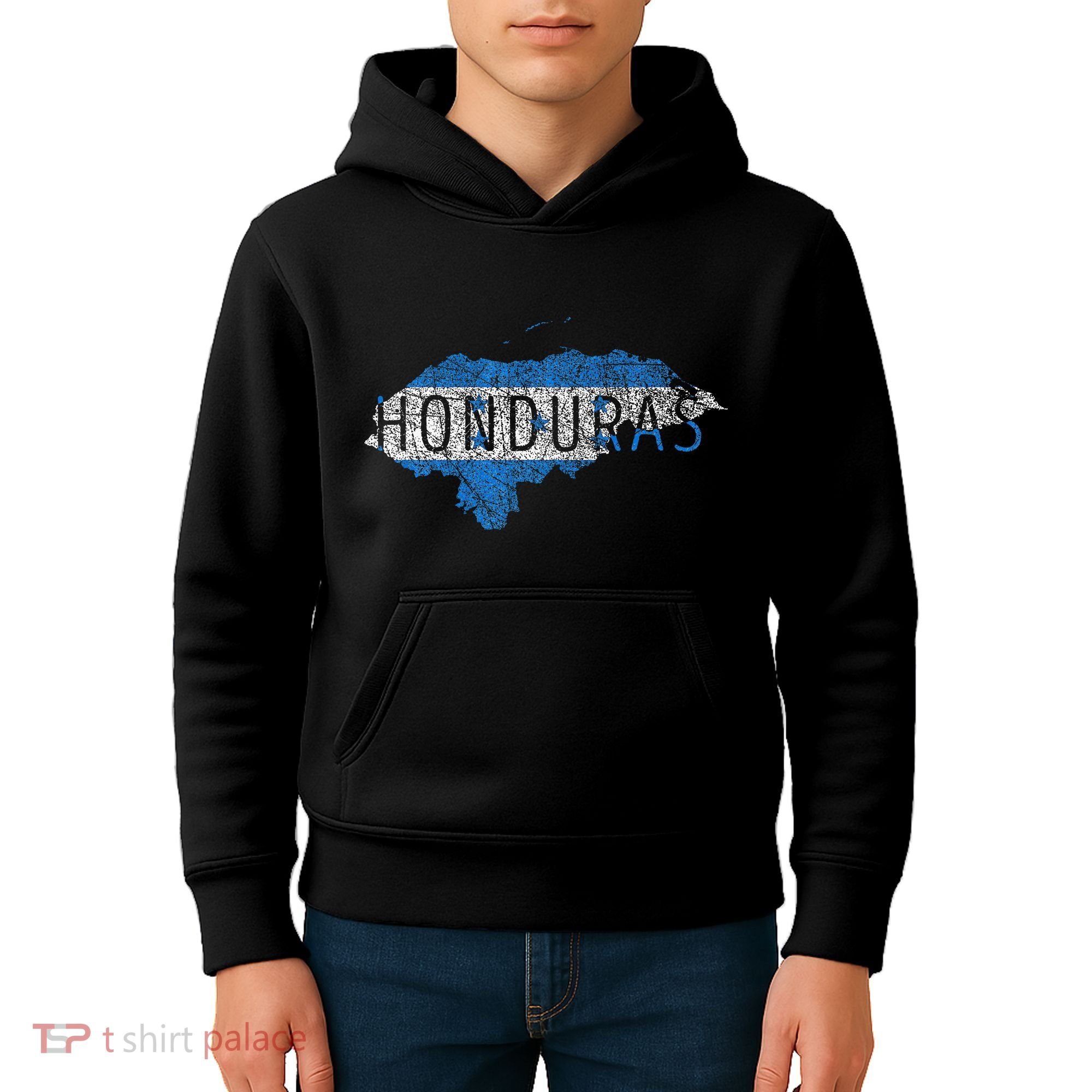 Honduran Map And Flag Souvenir Distressed Honduras Kids Hoodie