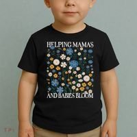 Helping Mamas And Babies Bloom Wildflowers Floral Boho Toddler T-Shirt thumb 2