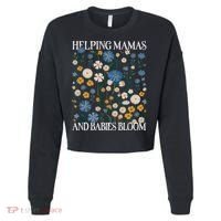 Helping Mamas And Babies Bloom Wildflowers Floral Boho Cropped Pullover Crew thumb 0