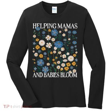 Helping Mamas And Babies Bloom Wildflowers Floral Boho Women's Long Sleeve Shirt