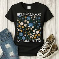Helping Mamas And Babies Bloom Wildflowers Floral Boho Women's T-Shirt thumb 3