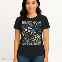 Helping Mamas And Babies Bloom Wildflowers Floral Boho Women's T-Shirt thumb 4