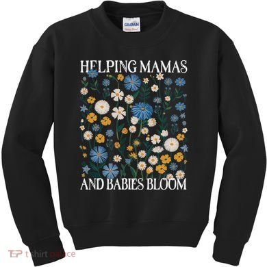 Helping Mamas And Babies Bloom Wildflowers Floral Boho Kids Sweatshirt