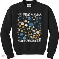 Helping Mamas And Babies Bloom Wildflowers Floral Boho Kids Sweatshirt thumb 0