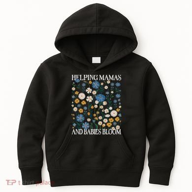 Helping Mamas And Babies Bloom Wildflowers Floral Boho Kids Hoodie