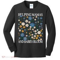 Helping Mamas And Babies Bloom Wildflowers Floral Boho Kids Long Sleeve Shirt thumb 0