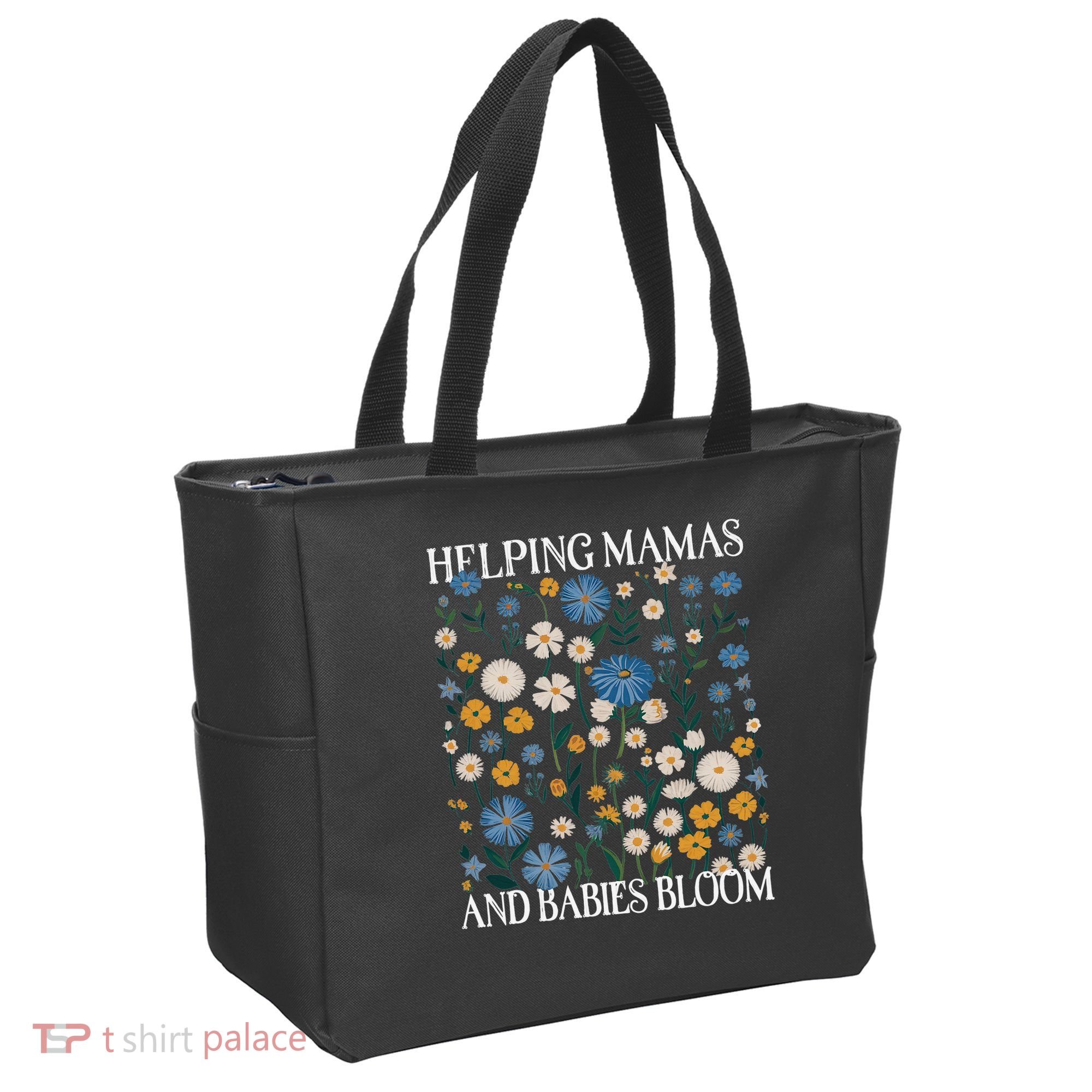 Helping Mamas And Babies Bloom Wildflowers Floral Boho Tote Bag