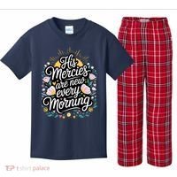 His Mercies Are New Every Morning Bible Verse Charity Events Kids Plaid Pajama Set thumb 0