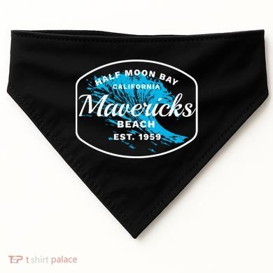 Half Moon Bay Mavericks Beach Surfing Gift Travel Gift USA-Made Doggie Bandana