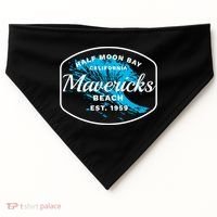 Half Moon Bay Mavericks Beach Surfing Gift Travel Gift USA-Made Doggie Bandana thumb 0