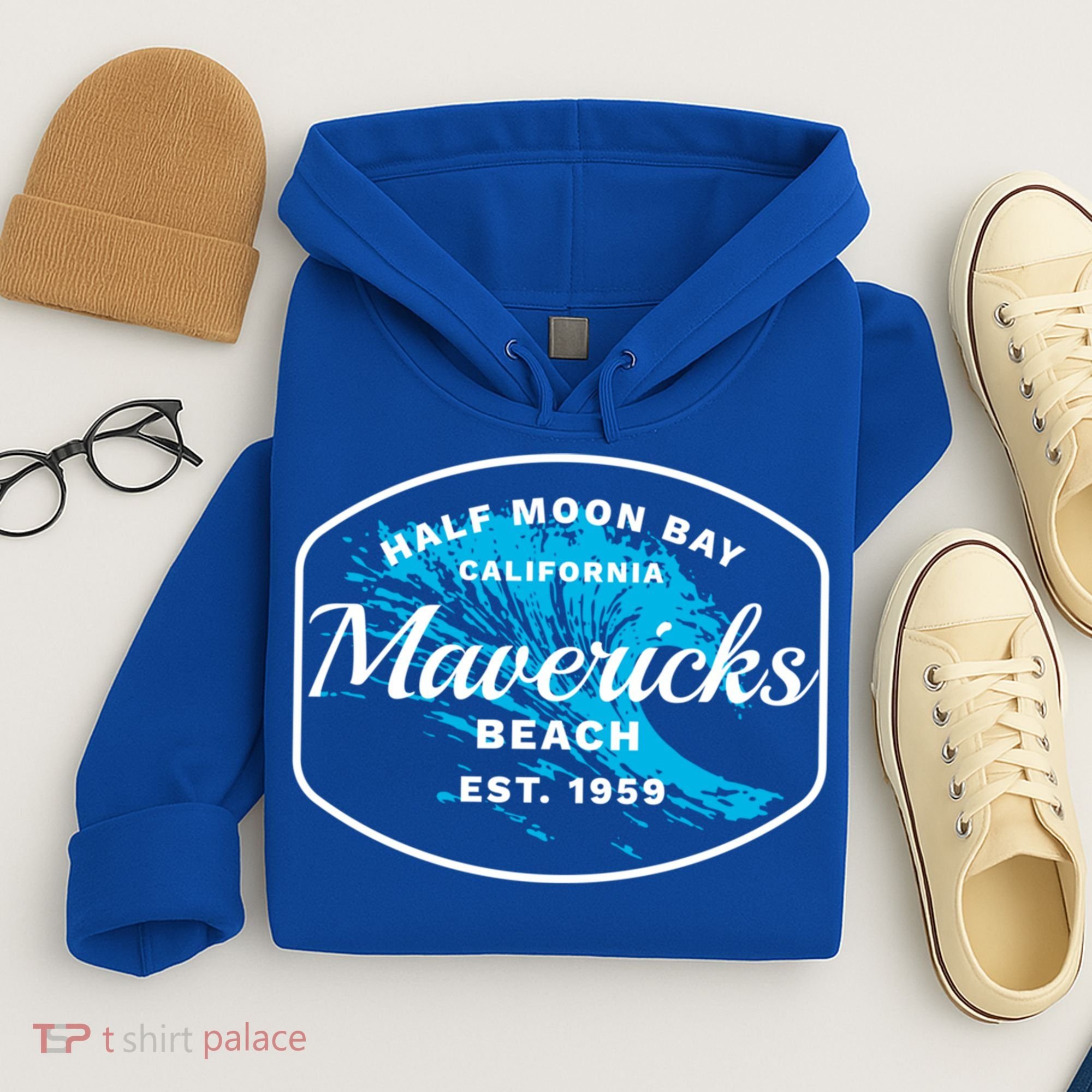 Half Moon Bay Mavericks Beach Surfing Gift Travel Gift Hoodie