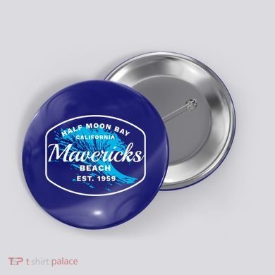 Half Moon Bay Mavericks Beach Surfing Gift Travel Gift Button