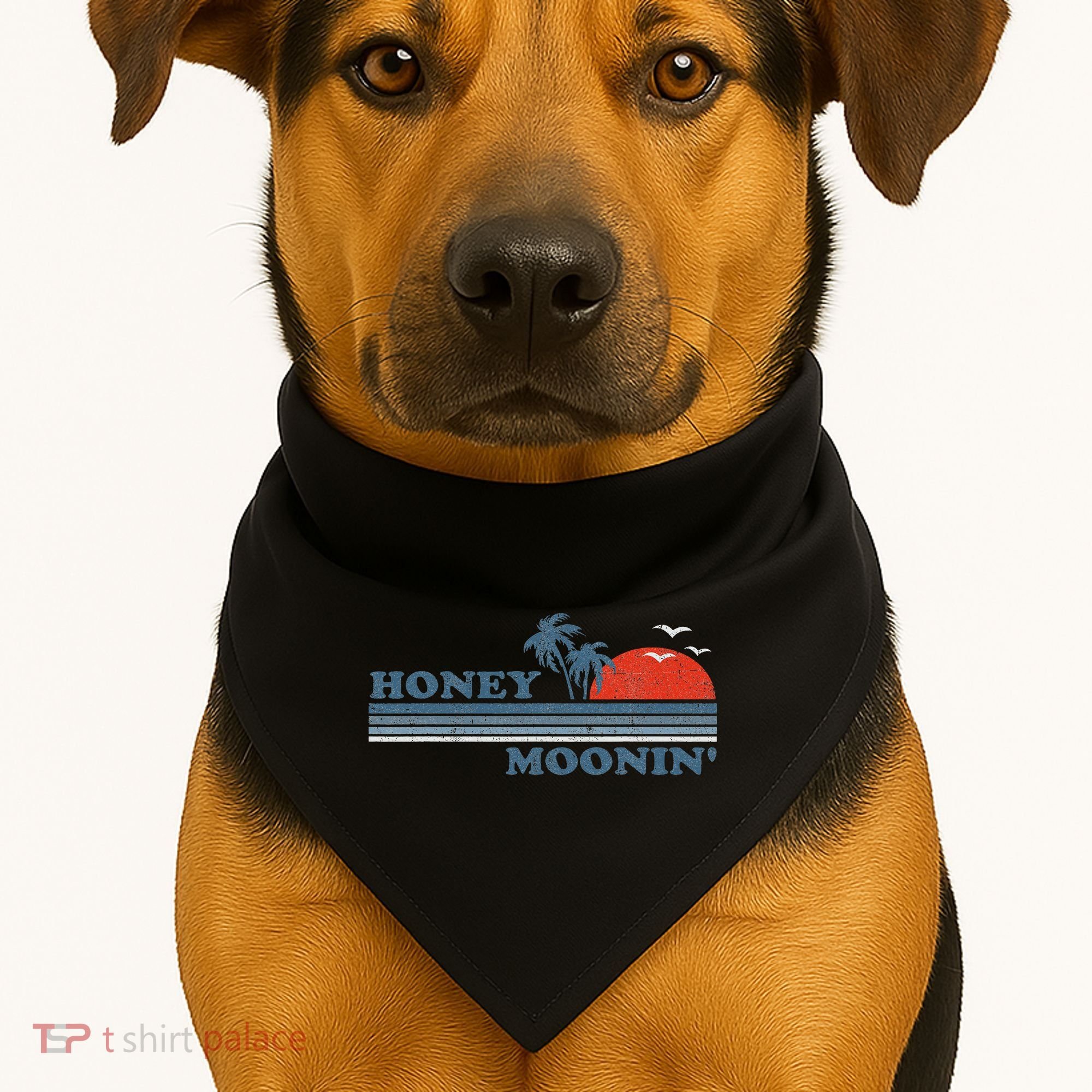 Honey Moonin Beach Honeymoon Vacation Women Couples Gift USA-Made Doggie Bandana
