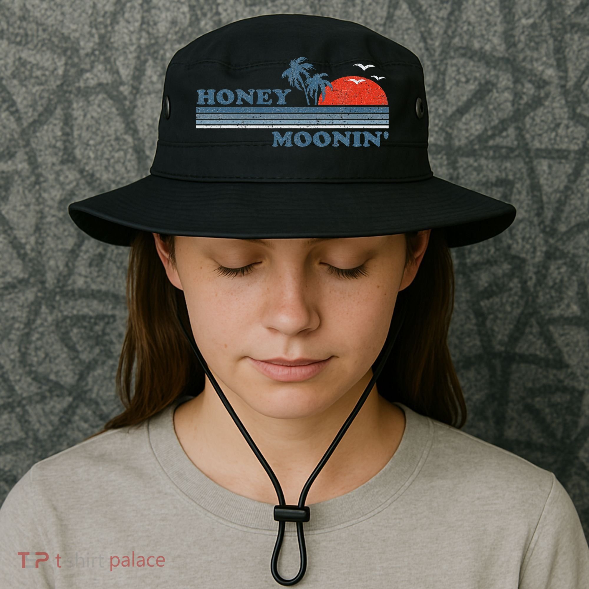 Honey Moonin Beach Honeymoon Vacation Women Couples Gift Bucket Hat