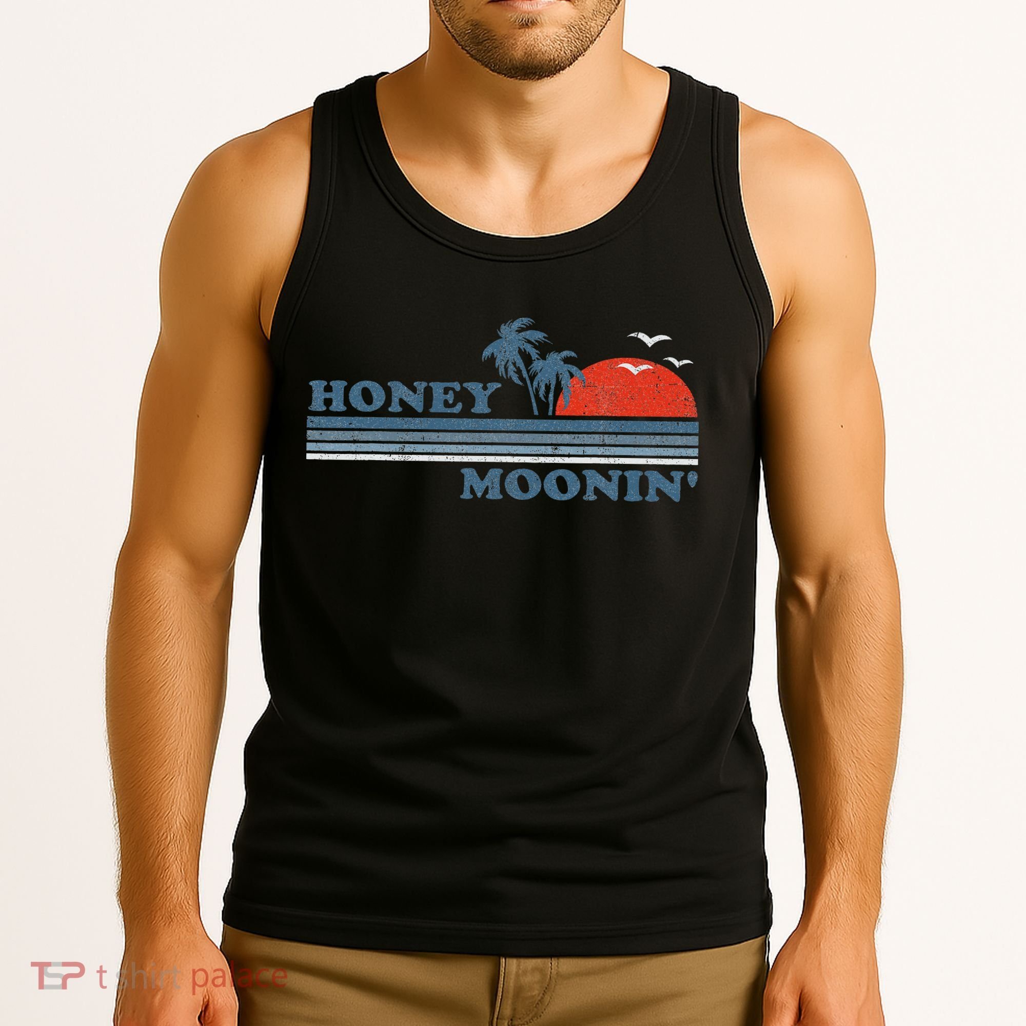 Honey Moonin Beach Honeymoon Vacation Women Couples Gift Tank Top