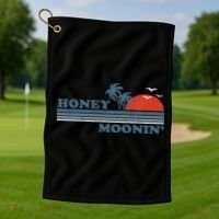Honey Moonin Beach Honeymoon Vacation Women Couples Gift Golf Towel thumb 1