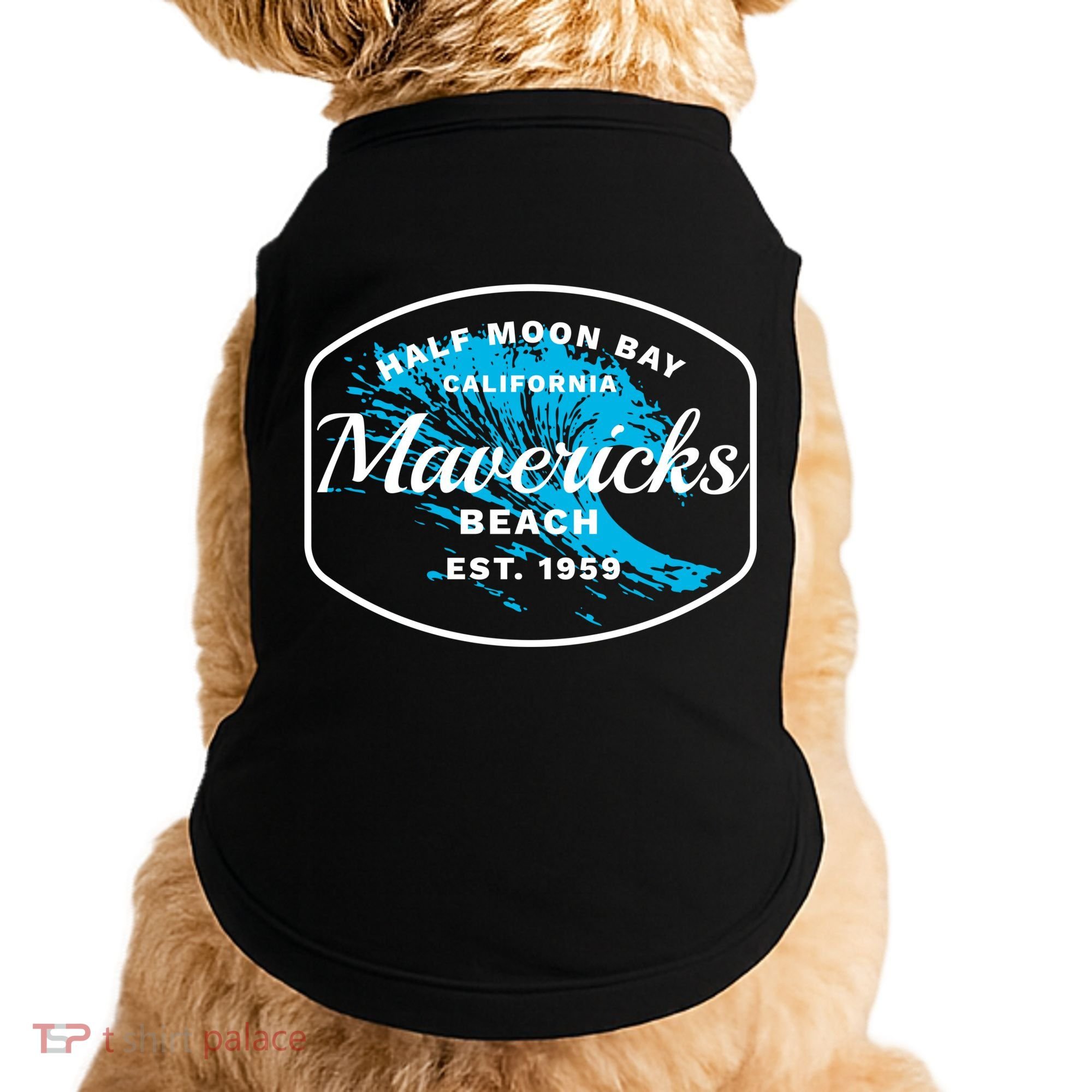 Half Moon Bay Mavericks Beach Surfing Gift Travel Gift Doggie Tank