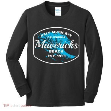 Half Moon Bay Mavericks Beach Surfing Gift Travel Gift Kids Long Sleeve Shirt