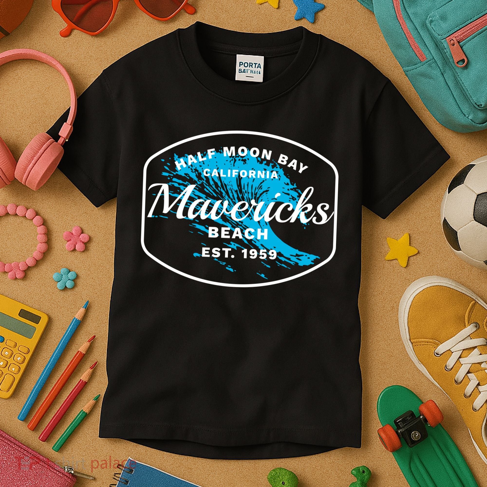 Half Moon Bay Mavericks Beach Surfing Gift Travel Gift Kids T-Shirt