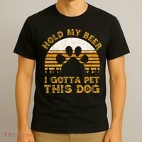Hold My Beer I Gotta Pet This Dog Gift Vintage T-Shirt thumb 3
