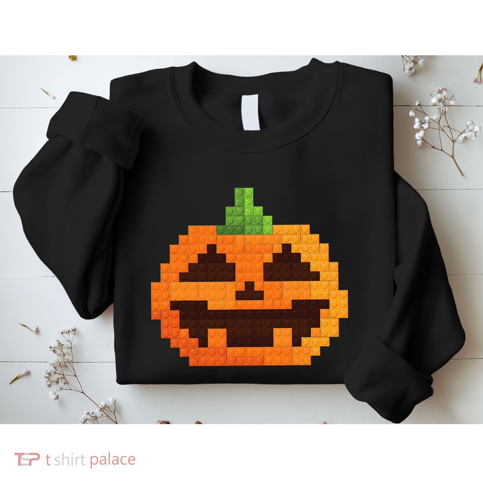 Halloween Master Builder Pumpkin Building Blocks Bricks Sweatshirt