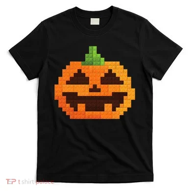 Halloween Master Builder Pumpkin Building Blocks Bricks T-Shirt